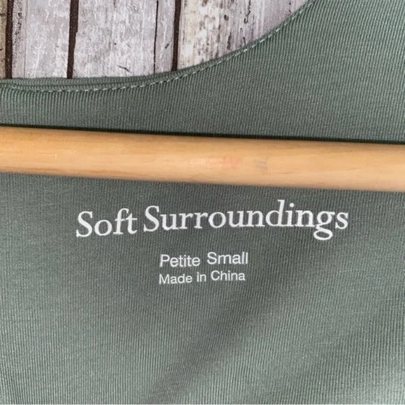 Soft Surroundings Maureen Square Neck Sprout Green Blouse - Picture 5 of 6